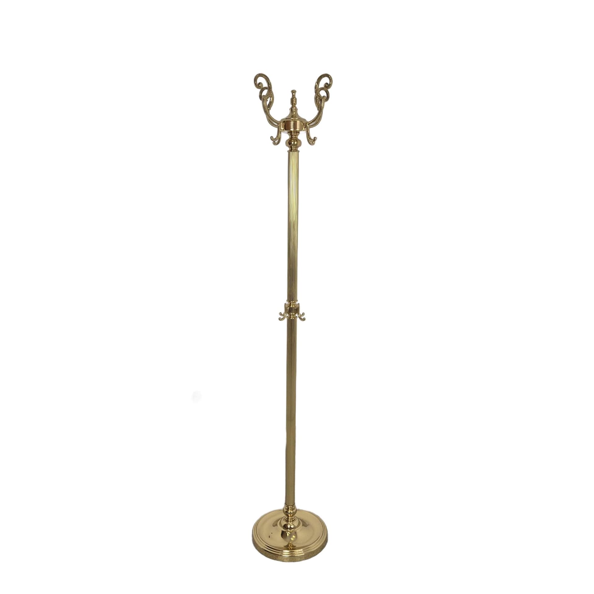 Standing coat rack, gold brass, Germany, 1960s.