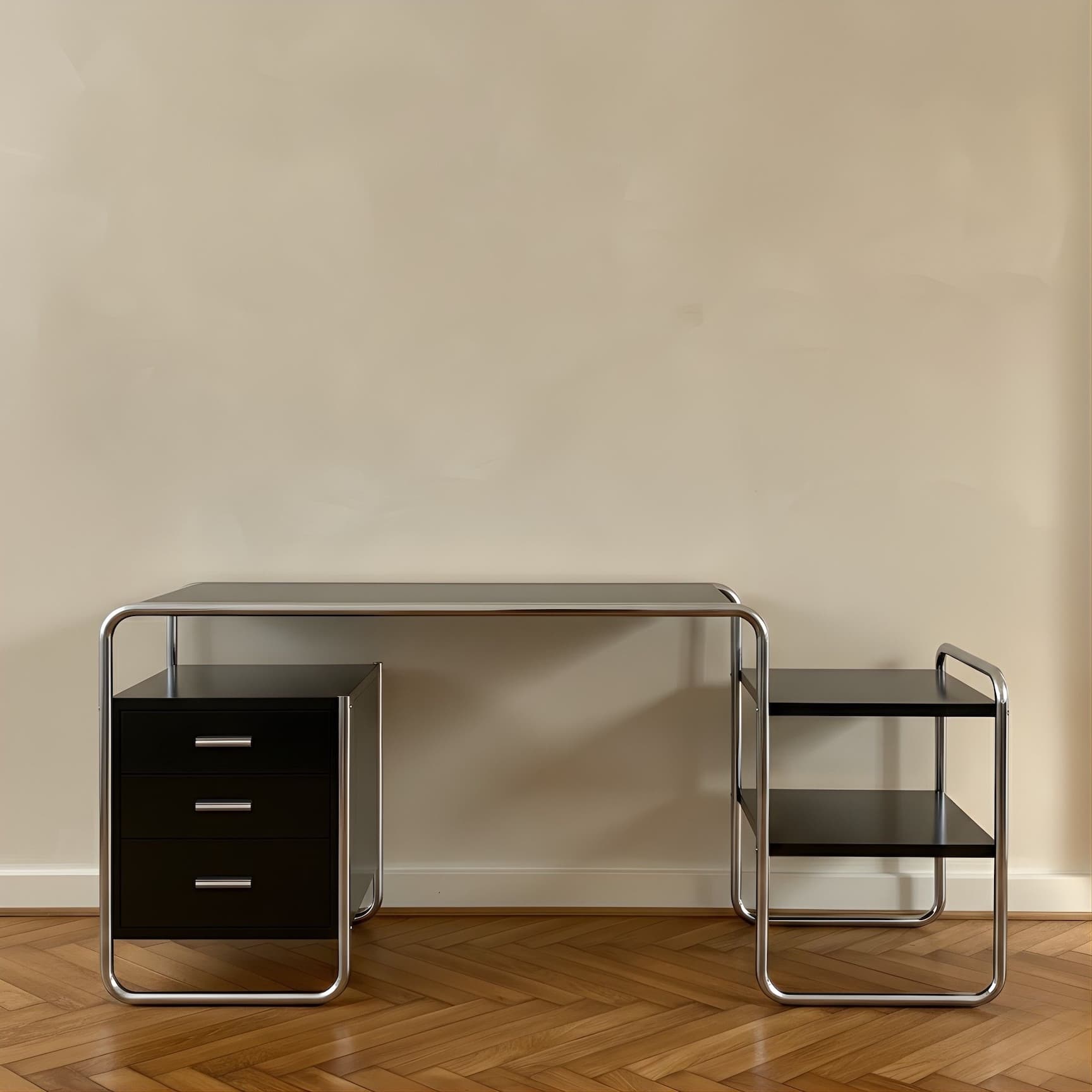 Biurko z giętej stali wg proj. M. Breuer, Bauhaus, czarne - 243432