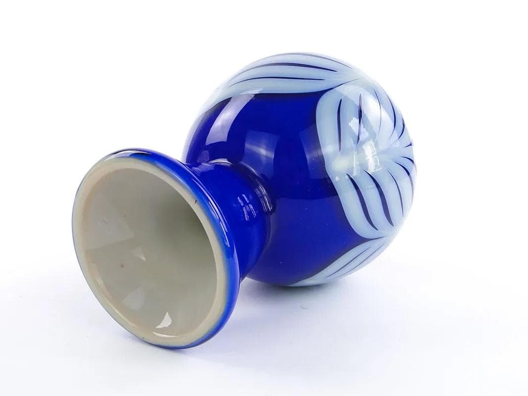 Wazon Nefre, szkło kobaltowy, proj. L. Fiedorowicz, Polska, lata 70. - 16638