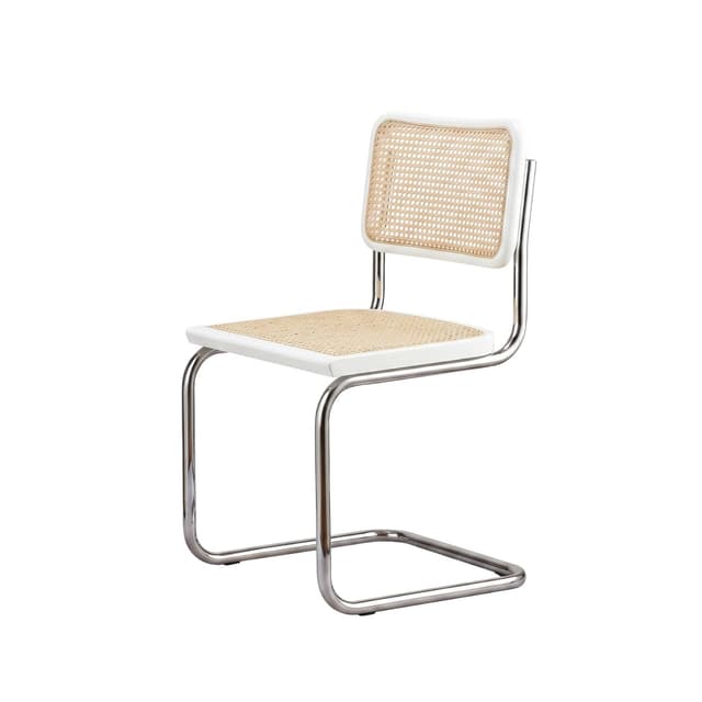 Krzesło z giętej stali wg proj. Cesca, M. Breuer, Bauhaus, białe - WYMIARY