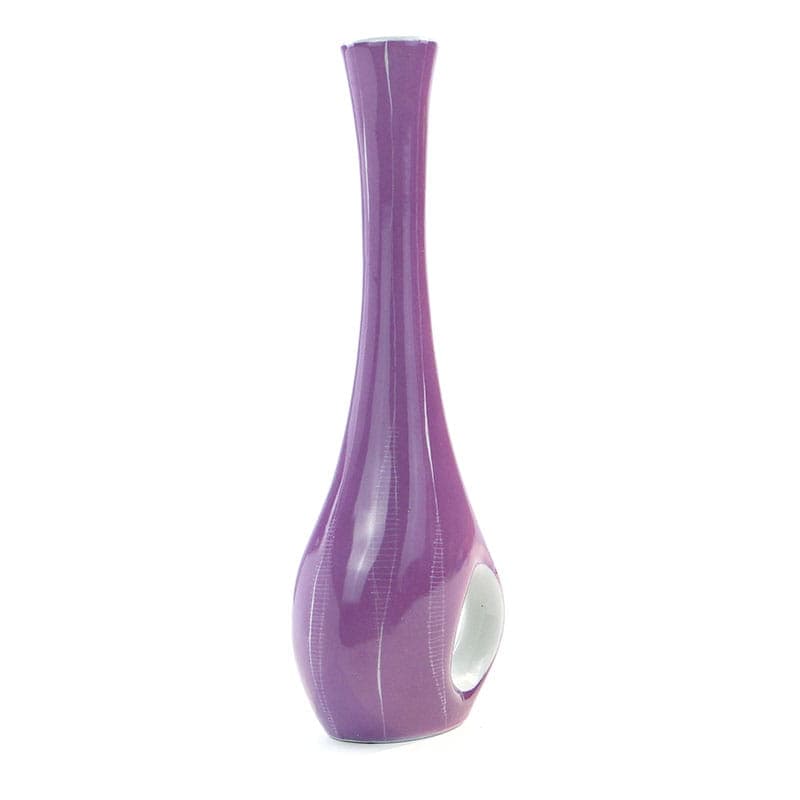 Vase with Openwork, purple, porcelain, Institute of Industrial Design, Ćmielów, Poland, 1960s. - 226983
