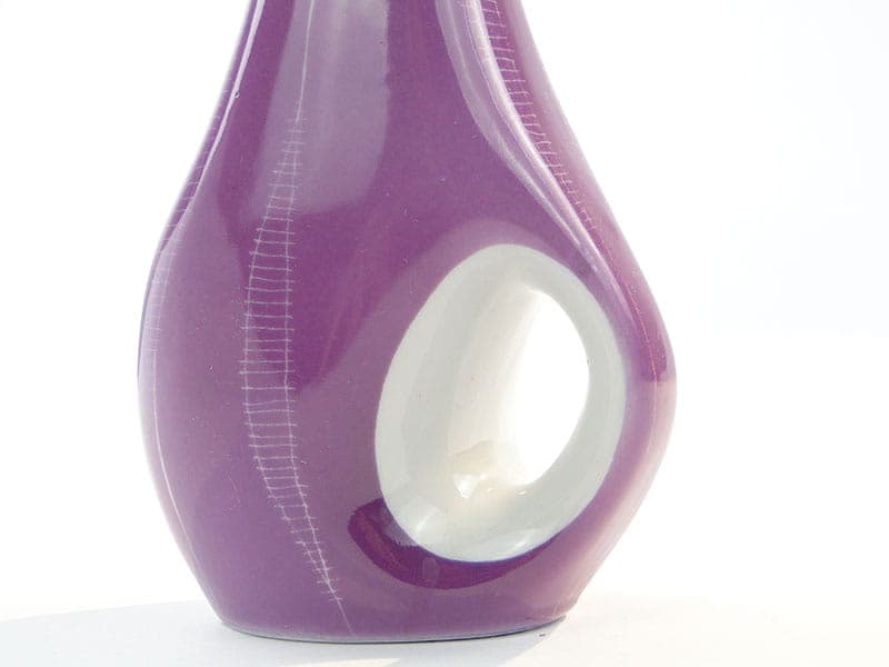 Vase with Openwork, purple, porcelain, Institute of Industrial Design, Ćmielów, Poland, 1960s. - 226984
