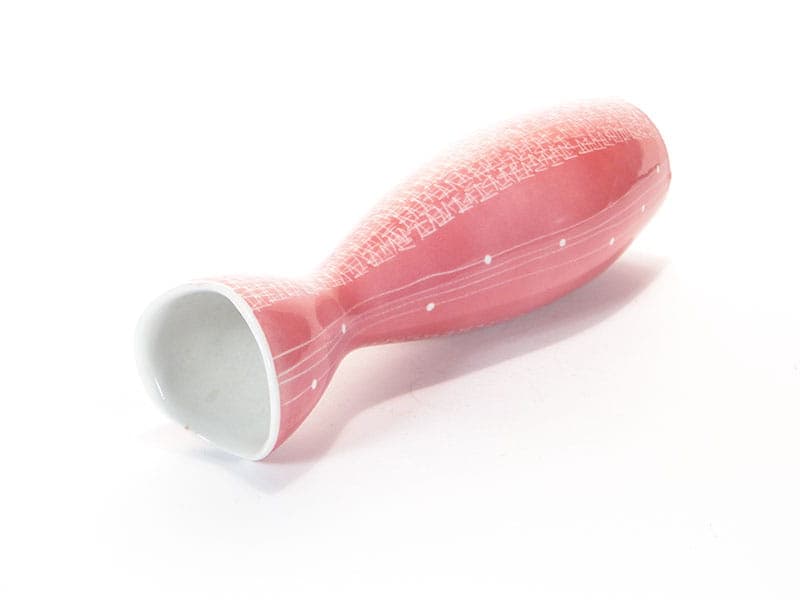 Vase Bowling Pin, pink porcelain, by Z. Przybyszewska, Poland, 1950s. - 226993
