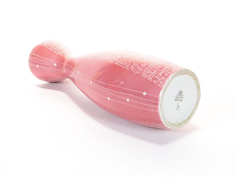 Vase Bowling Pin, pink porcelain, by Z. Przybyszewska, Poland, 1950s. - 226991