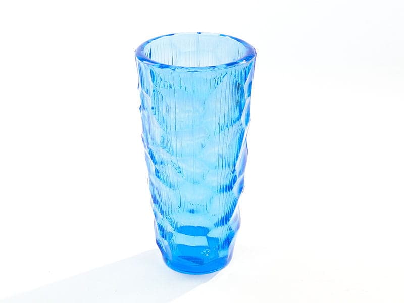 Vase Okulus, blue soda-lime glass, by J. Drost, Ząbkowice, Poland, 1960s. - 227014