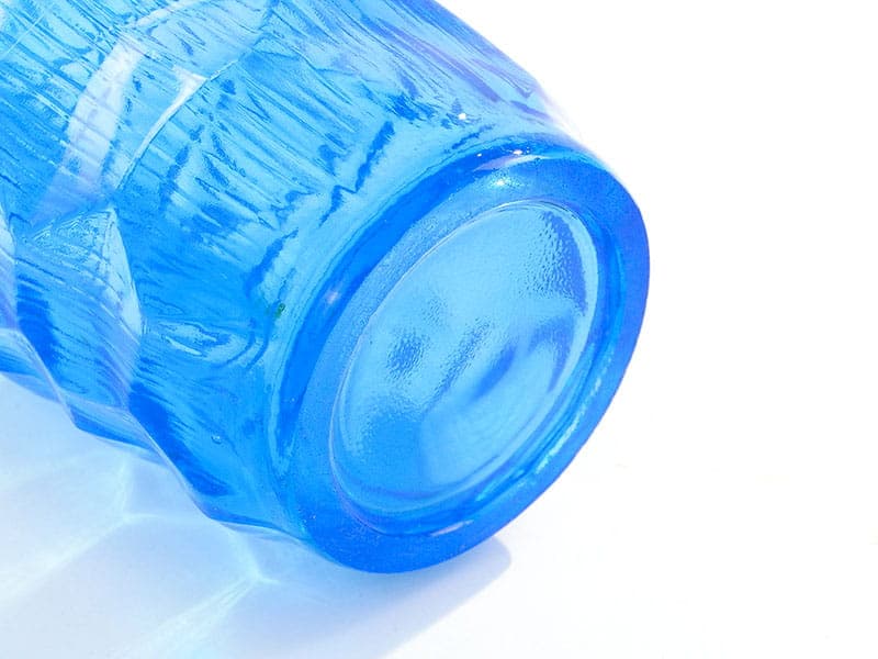 Vase Okulus, blue soda-lime glass, by J. Drost, Ząbkowice, Poland, 1960s. - 227018