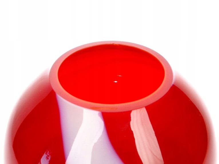 Spherical vase, multicolor, glass, by R. Rosinek, for Huta Szkła Artystycznego 'Barbara', Poland, 1980s. - 227107