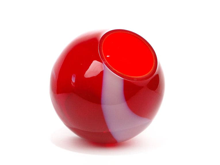 Spherical vase, multicolor, glass, by R. Rosinek, for Huta Szkła Artystycznego 'Barbara', Poland, 1980s. - 227108