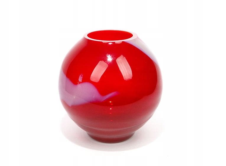 Spherical vase, multicolor, glass, by R. Rosinek, for Huta Szkła Artystycznego 'Barbara', Poland, 1980s. - 227104