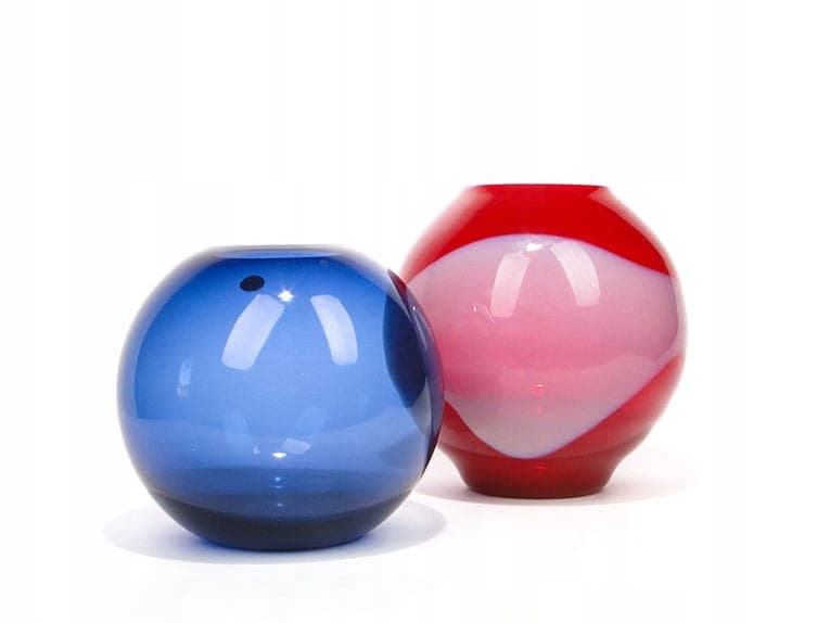 Spherical vase, multicolor, glass, by R. Rosinek, for Huta Szkła Artystycznego 'Barbara', Poland, 1980s. - 227103