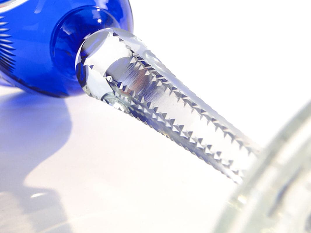 Kielich do wina, kryształ niebieski, Polska, lata 20. - 227115