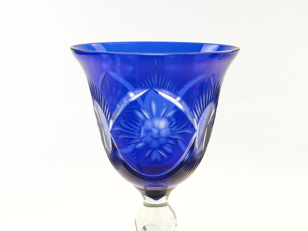 Kielich do wina, kryształ niebieski, Polska, lata 20. - 227111
