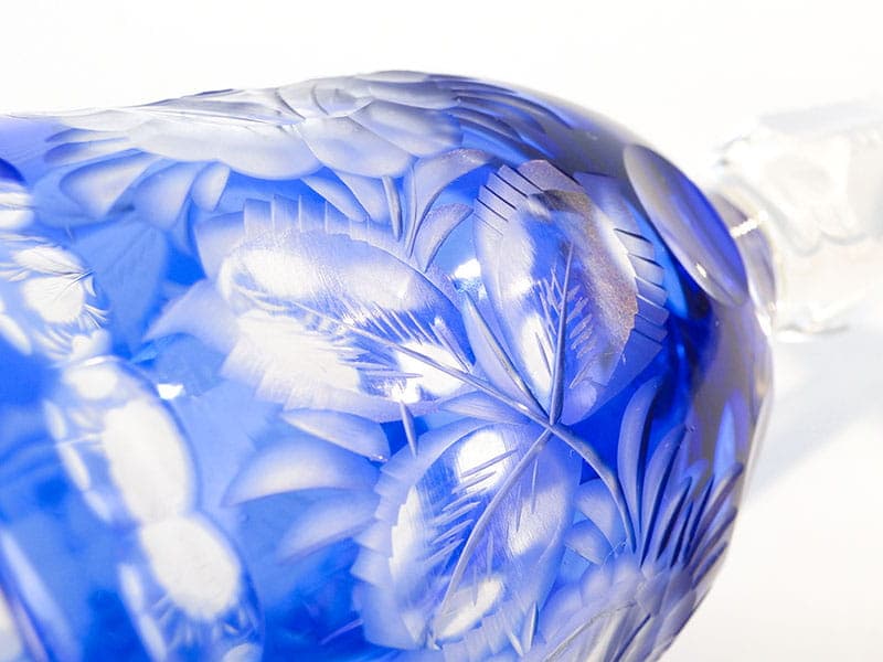 Kielich do wina, art déco, kryształ niebieski, Polska, lata 20. - 227119