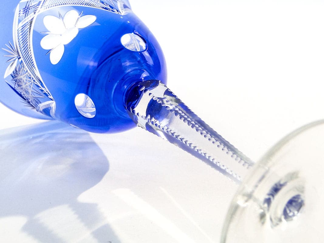 Kielich do wina, kryształ niebieski, Polska, lata 20. - 227238