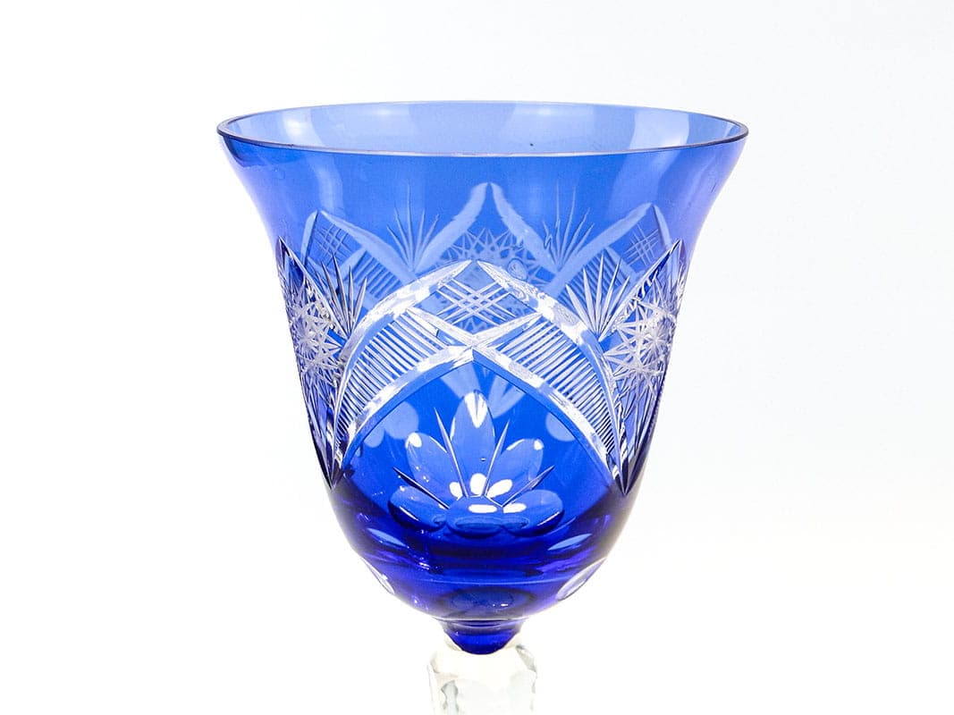 Kielich do wina, kryształ niebieski, Polska, lata 20. - 227242