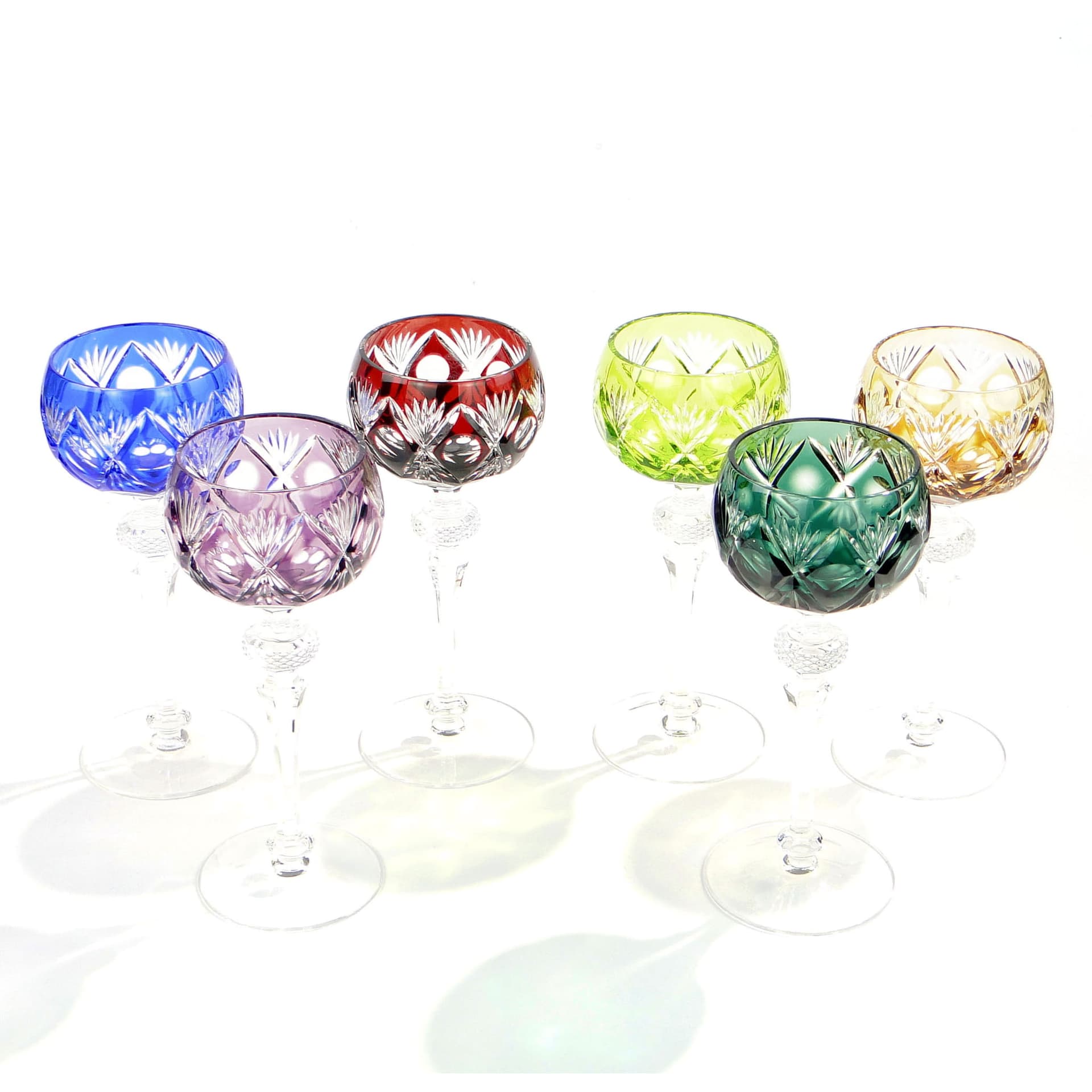 Komplet kielichów do wina Crystal Cabinet, multikolor, kryształ, WMF, Niemcy, lata 60. - 227361