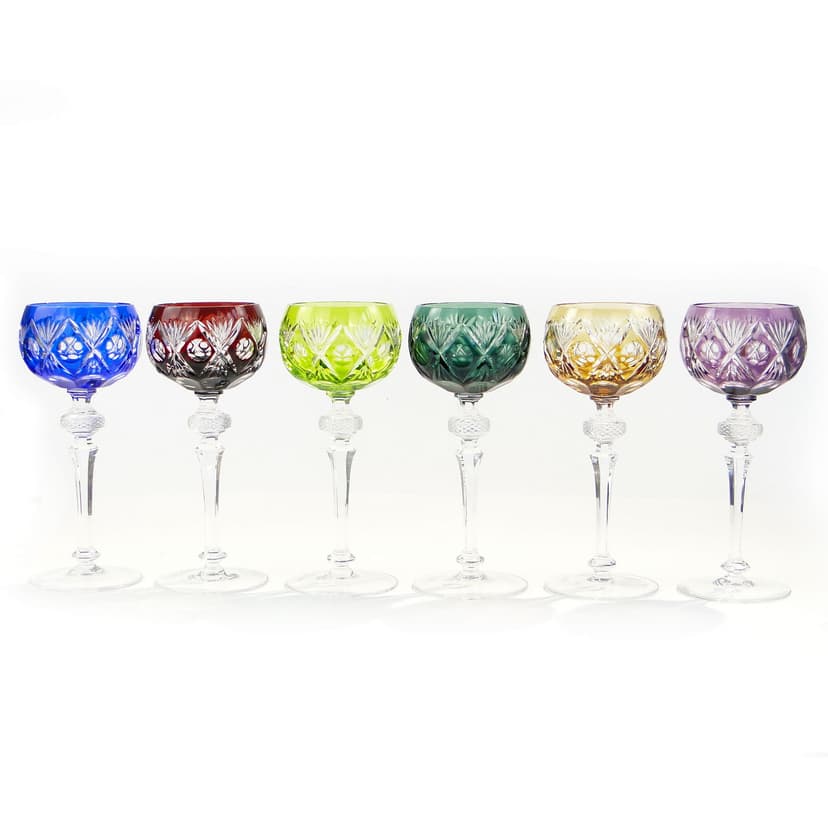 Set of wine goblets Crystal Cabinet, multicolor, crystal, WMF, Germany, 1960s.