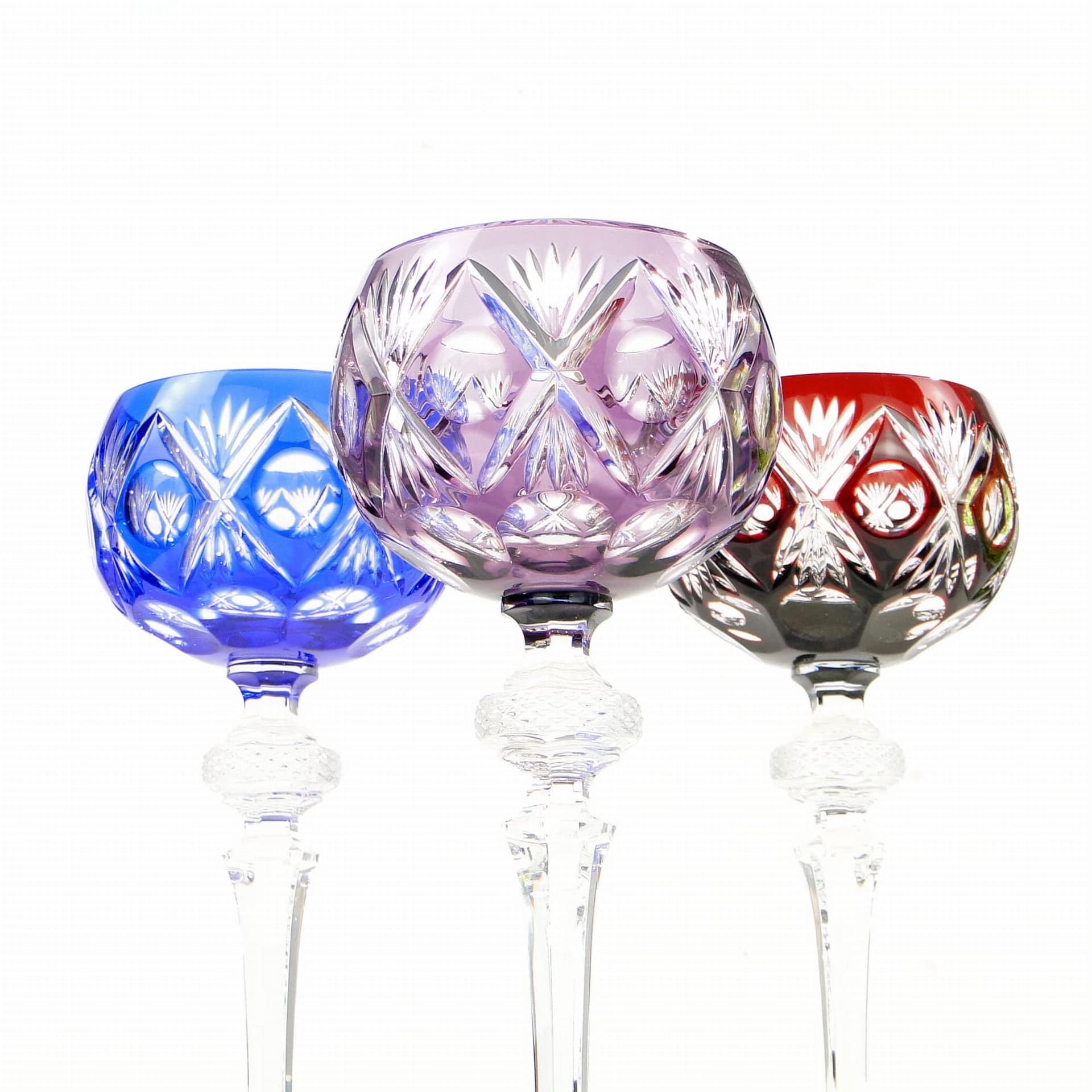 Komplet kielichów do wina Crystal Cabinet, multikolor, kryształ, WMF, Niemcy, lata 60. - 227365