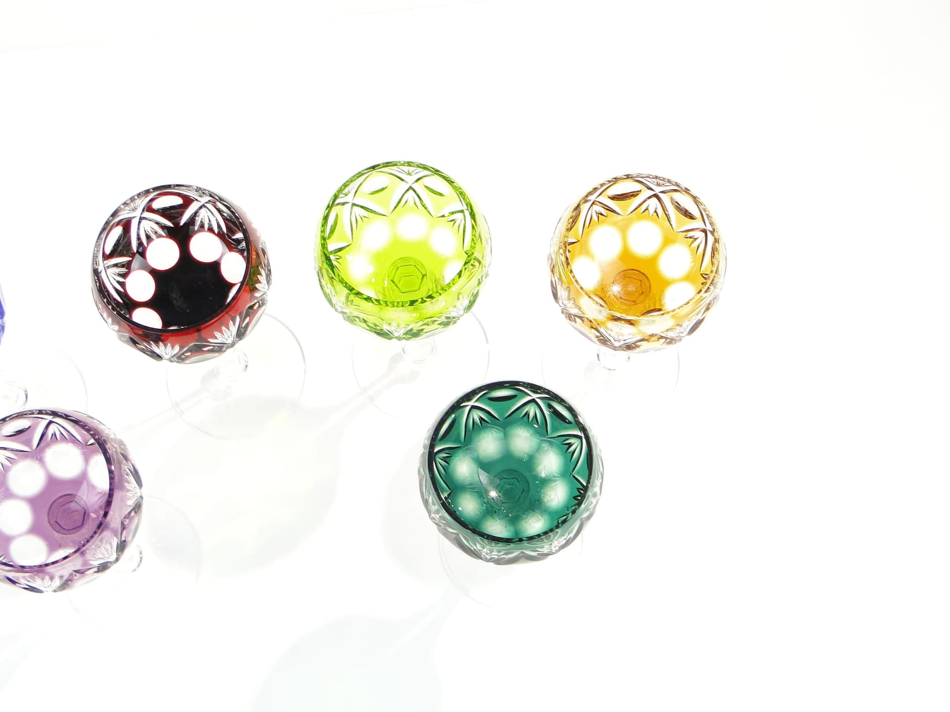 Komplet kielichów do wina Crystal Cabinet, multikolor, kryształ, WMF, Niemcy, lata 60. - 227354