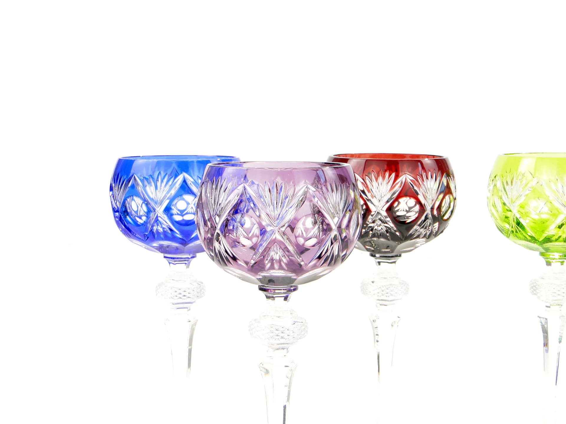 Komplet kielichów do wina Crystal Cabinet, multikolor, kryształ, WMF, Niemcy, lata 60. - 227362