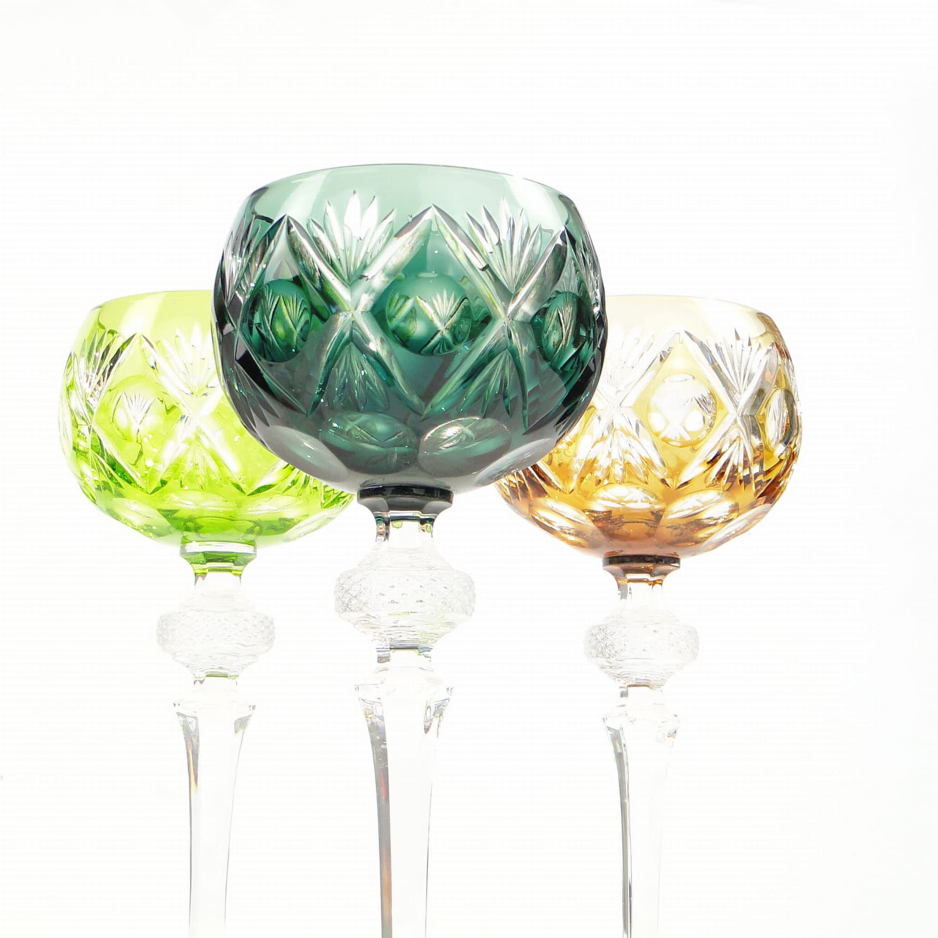 Komplet kielichów do wina Crystal Cabinet, multikolor, kryształ, WMF, Niemcy, lata 60. - 227355