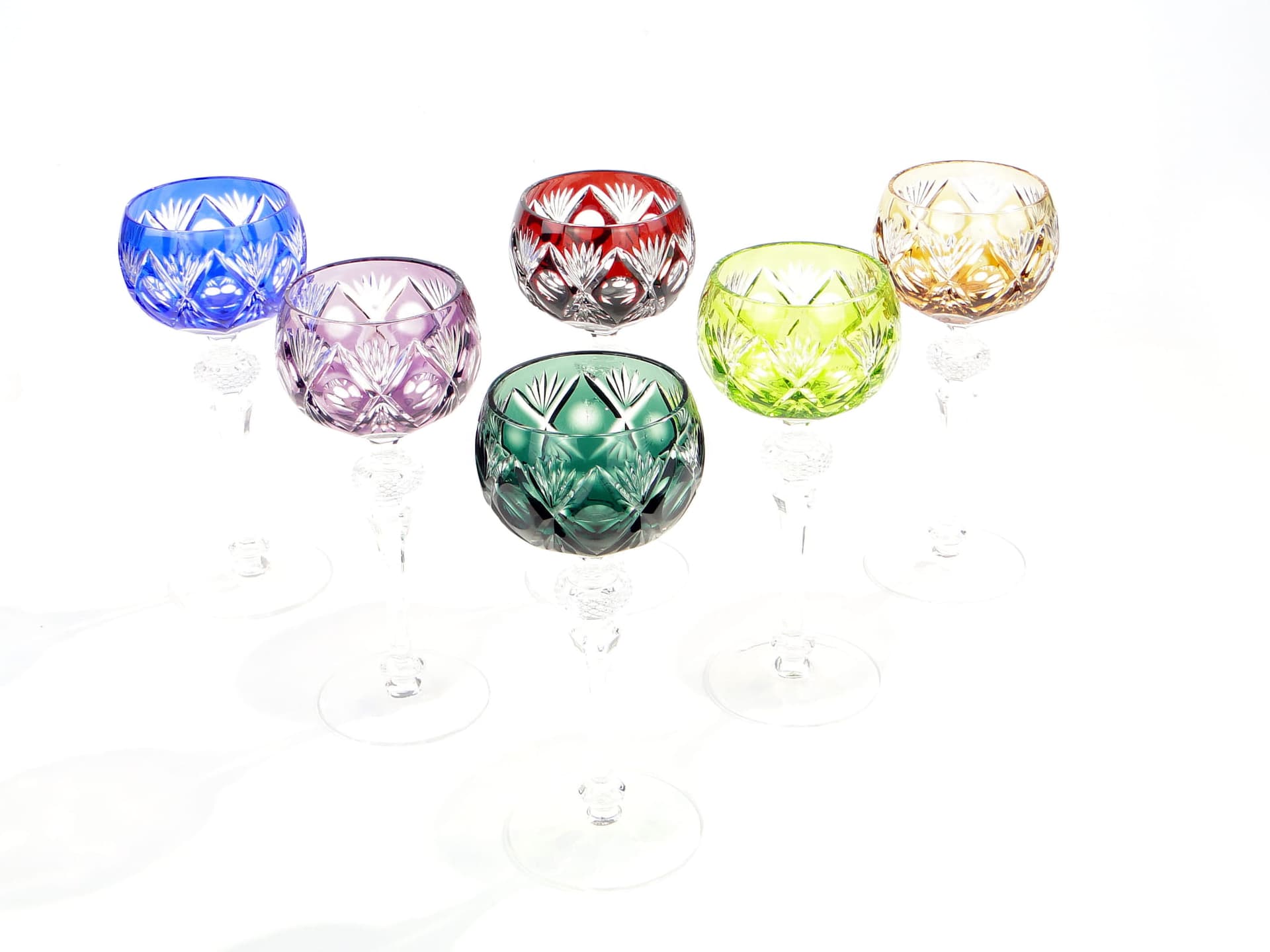 Komplet kielichów do wina Crystal Cabinet, multikolor, kryształ, WMF, Niemcy, lata 60. - 227360