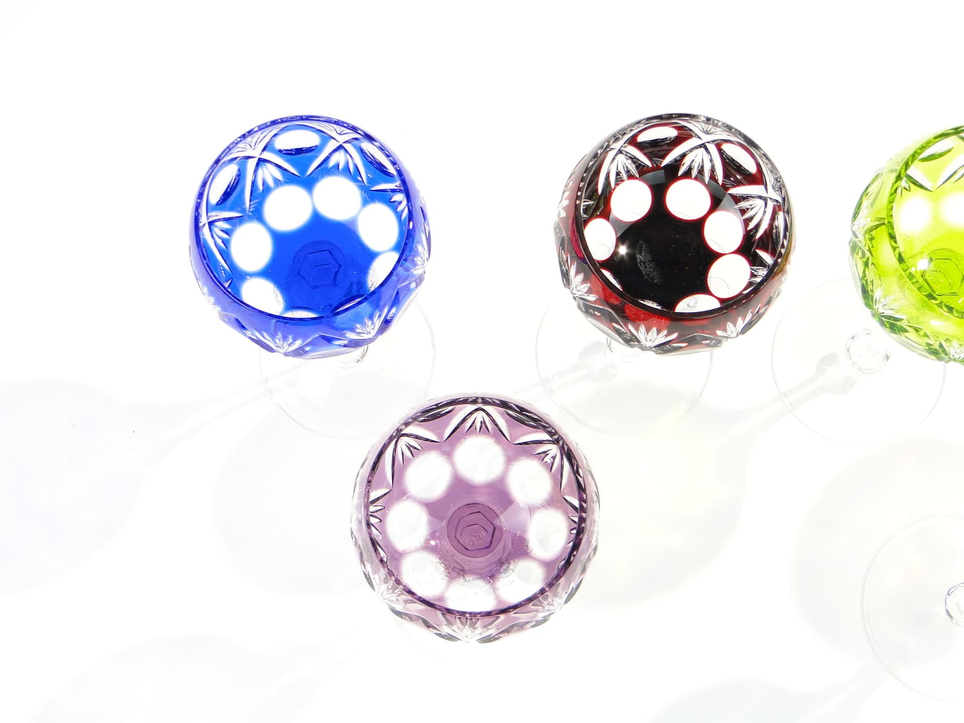 Komplet kielichów do wina Crystal Cabinet, multikolor, kryształ, WMF, Niemcy, lata 60. - 227364