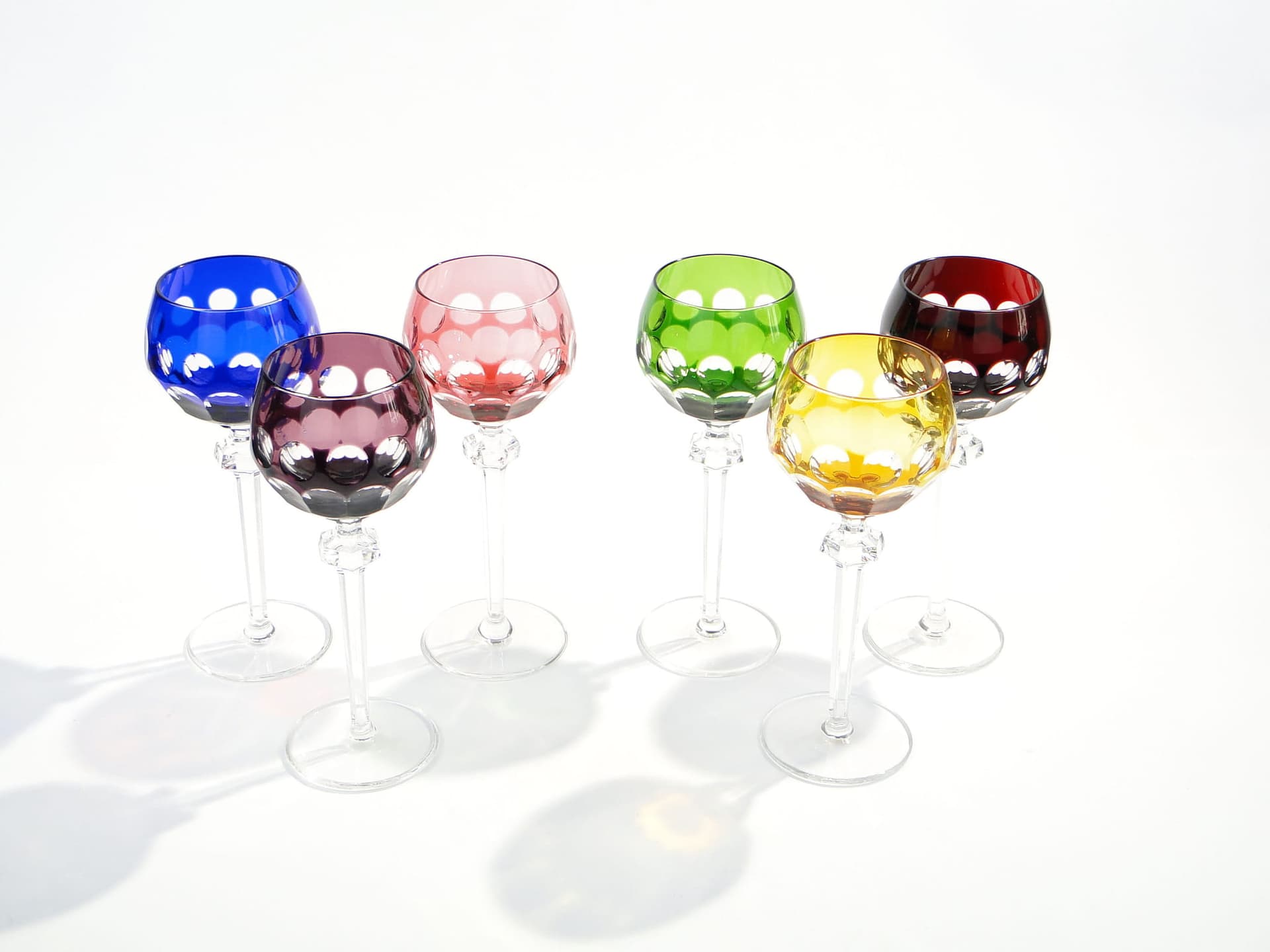 Komplet kielichów art déco, multikolor, kryształ, Nachtmann, Niemcy, lata 20. - 227372