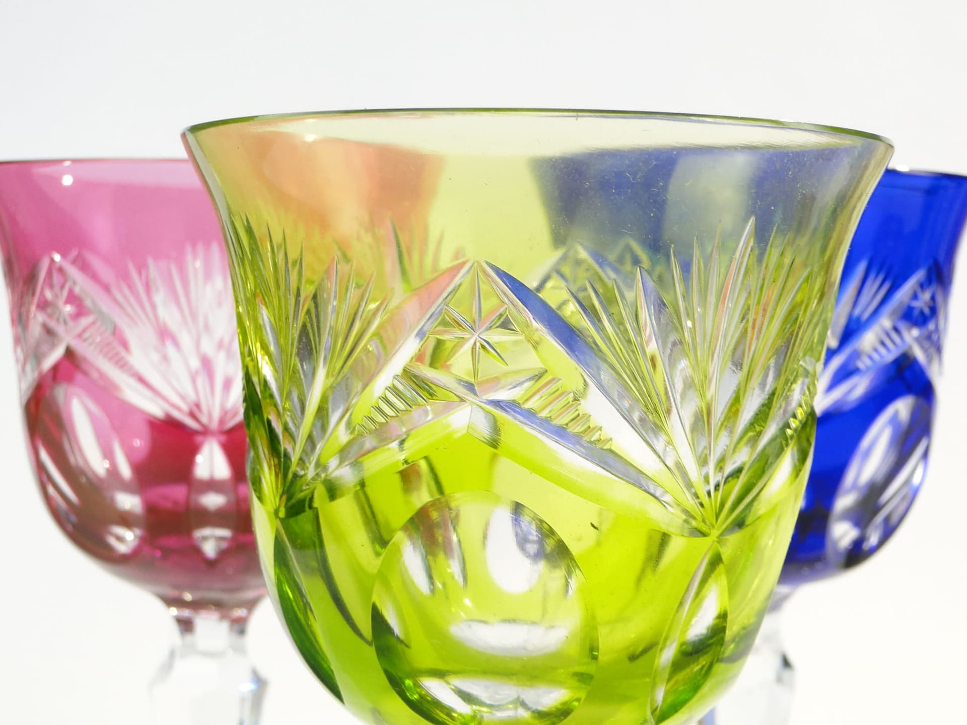 Komplet kielichów do czerwonego wina, Art Deco, multicolor, kryształ, Nachtmann, Niemcy, lata 20. - 227380