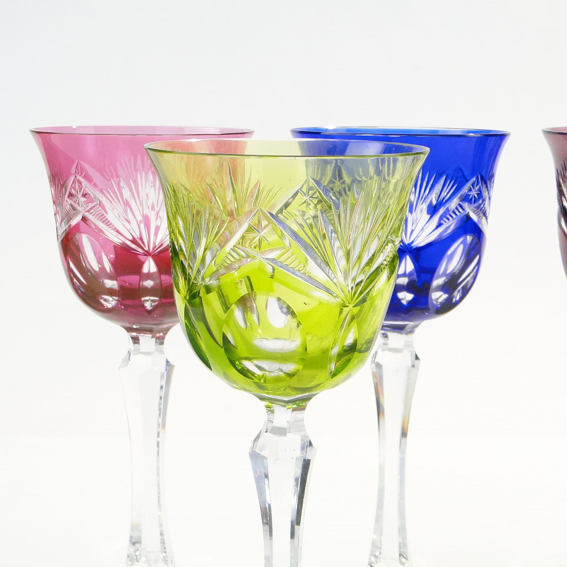 Komplet kielichów do czerwonego wina, Art Deco, multicolor, kryształ, Nachtmann, Niemcy, lata 20. - 227378