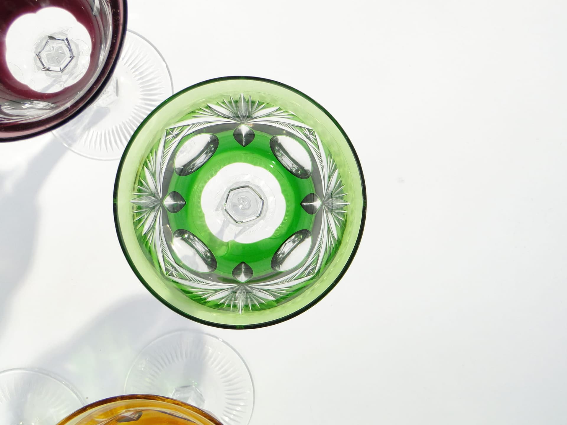 Komplet kielichów do czerwonego wina, Art Deco, multicolor, kryształ, Nachtmann, Niemcy, lata 20. - 227385