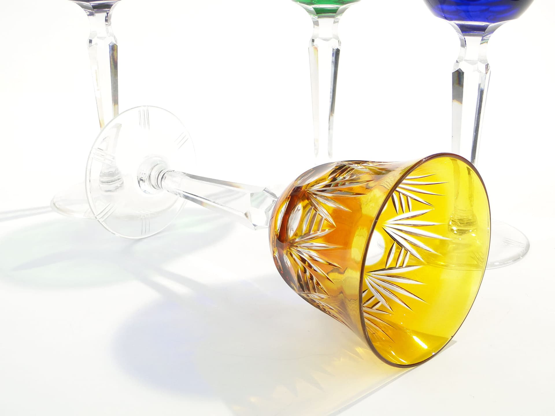 Zestaw czterech kielichów, Art Deco, multicolor, kryształ, Nachtmann, Niemcy, lata 20. - 227391