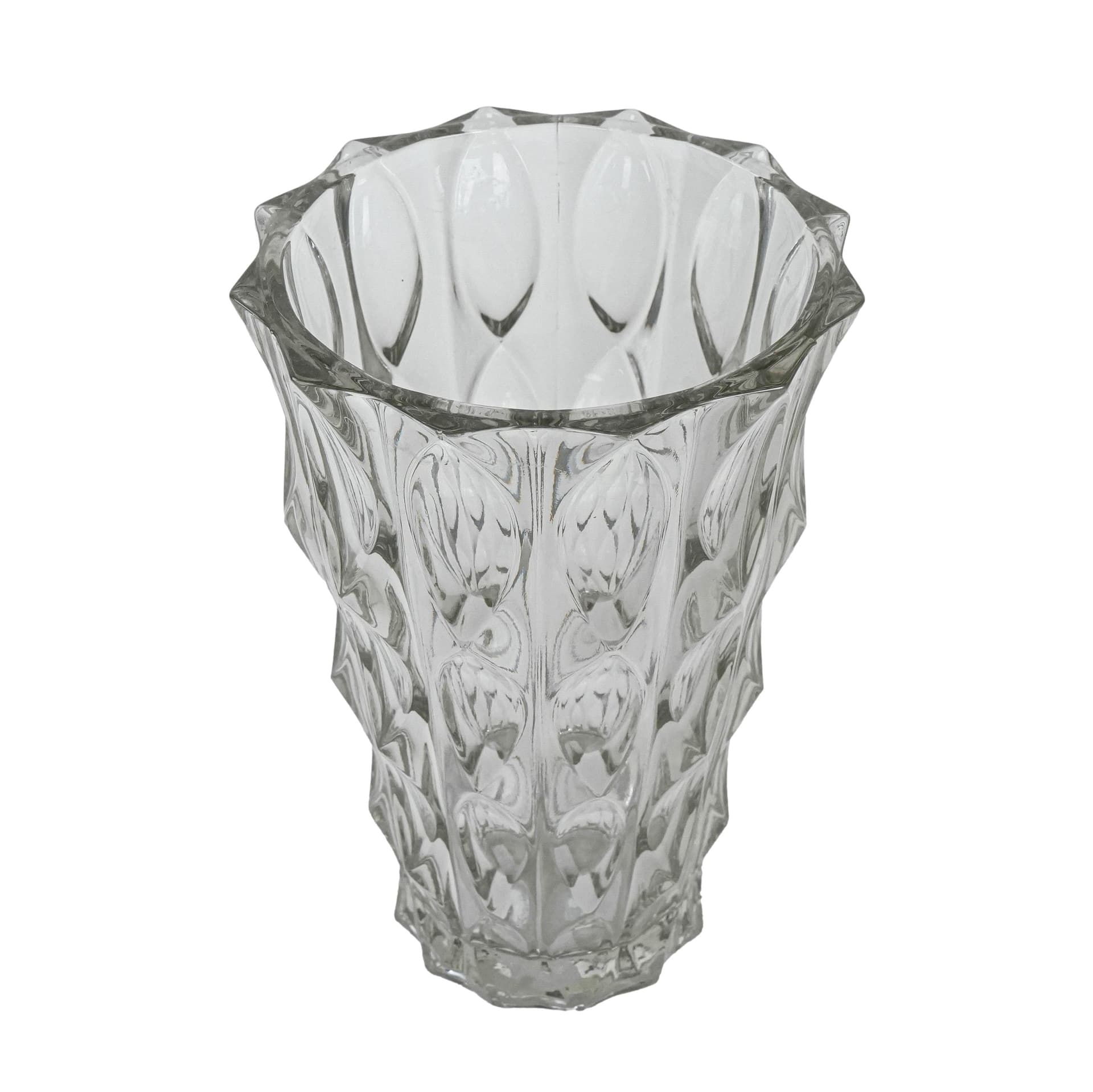 Vase, transparent crystal, Italy, 1960s.
