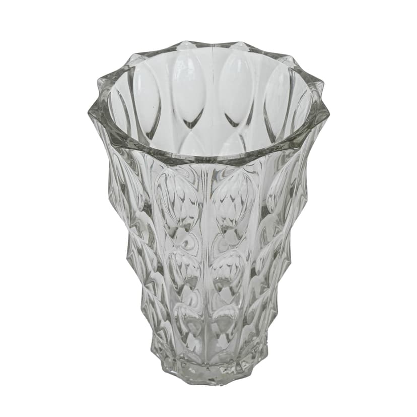 Wazon, kryształ transparentny, Włochy, lata 60.