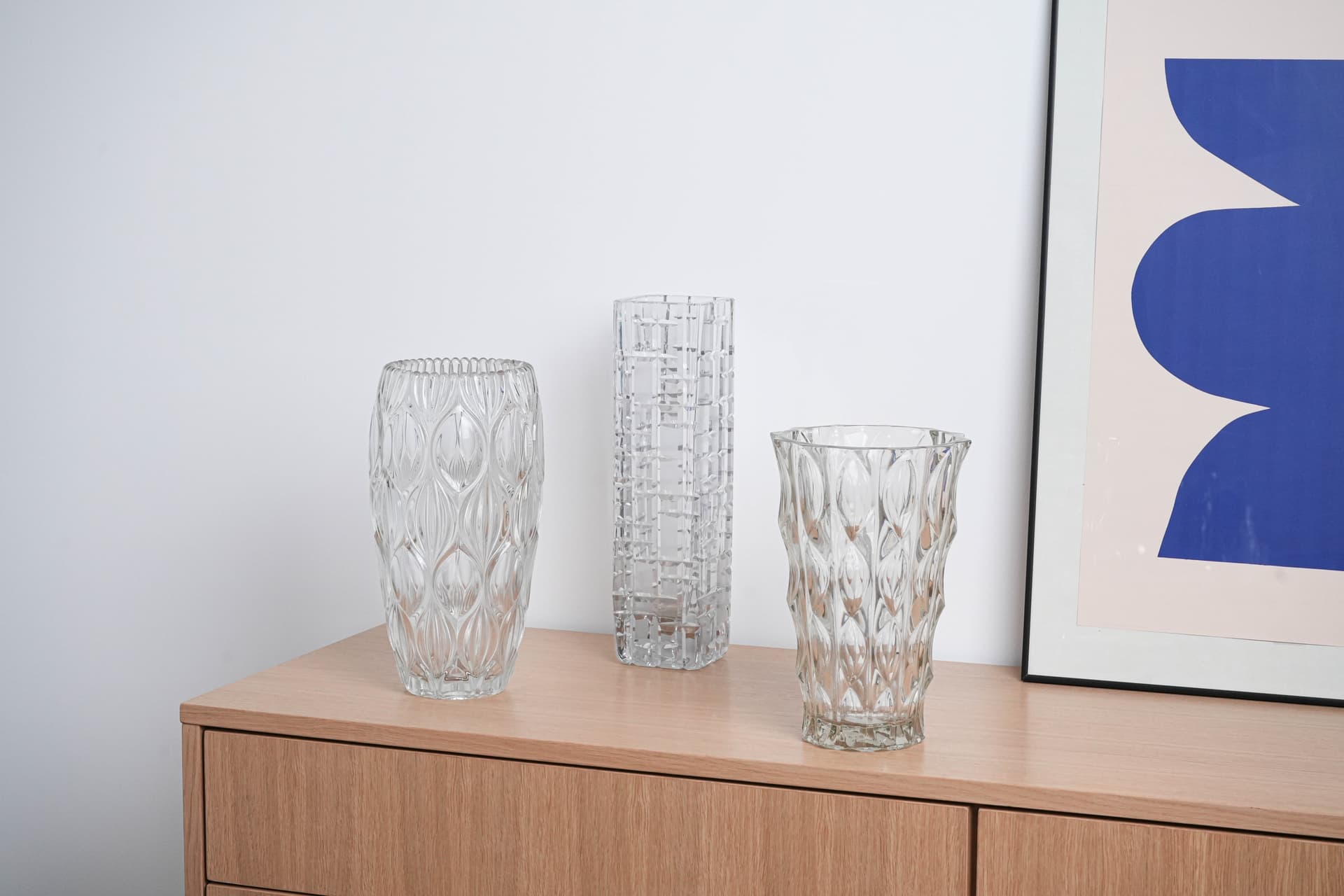 Vase, transparent crystal, Italy, 1960s. - 227423