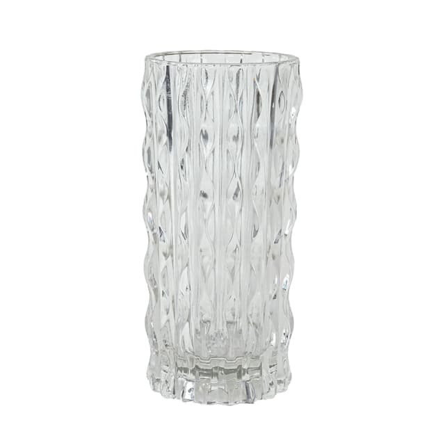 Cylindrical vase, transparent crystal, Italy, 1960s. - DIMENSION