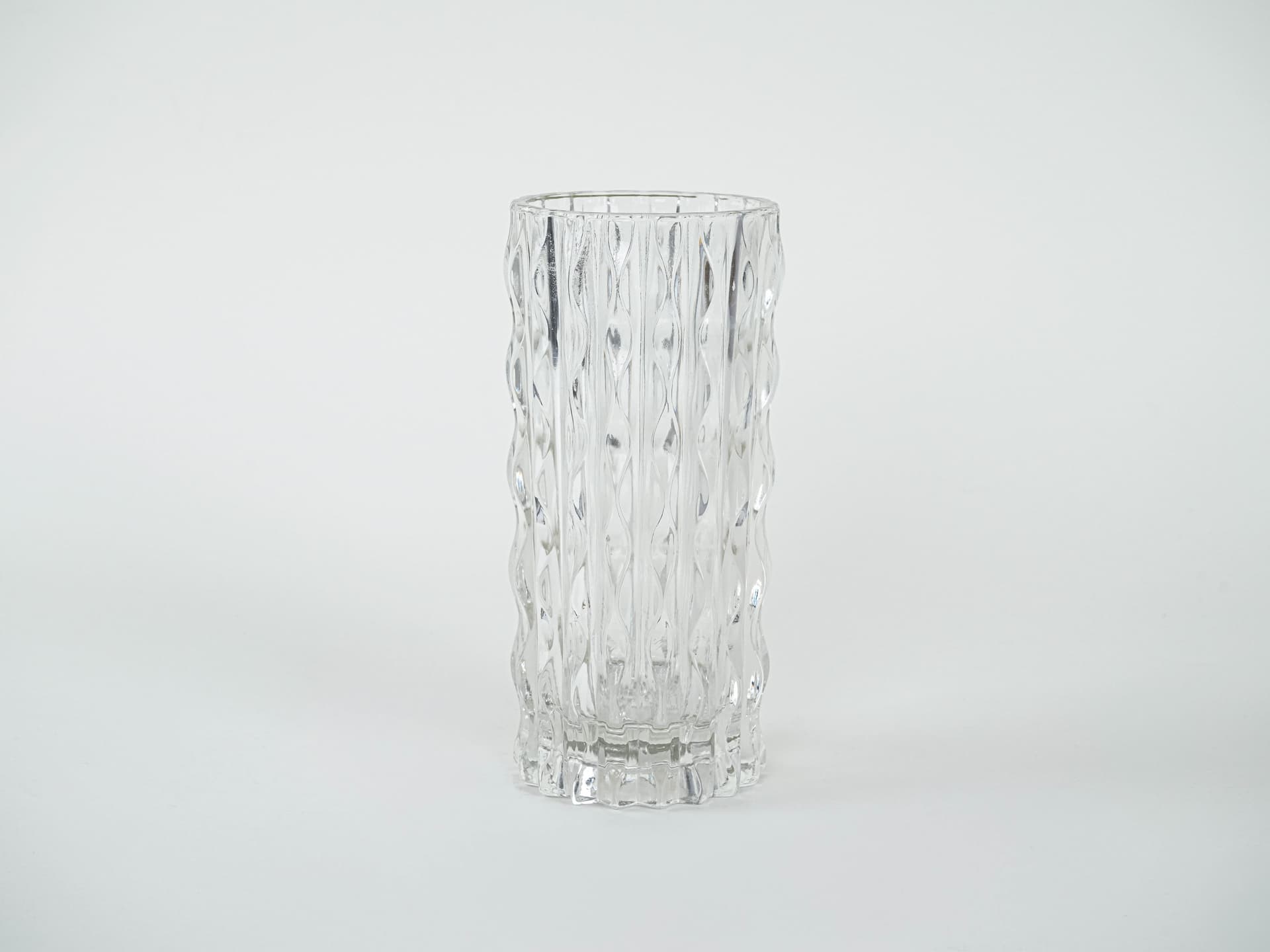 Cylindrical vase, transparent crystal, Italy, 1960s. - 227440