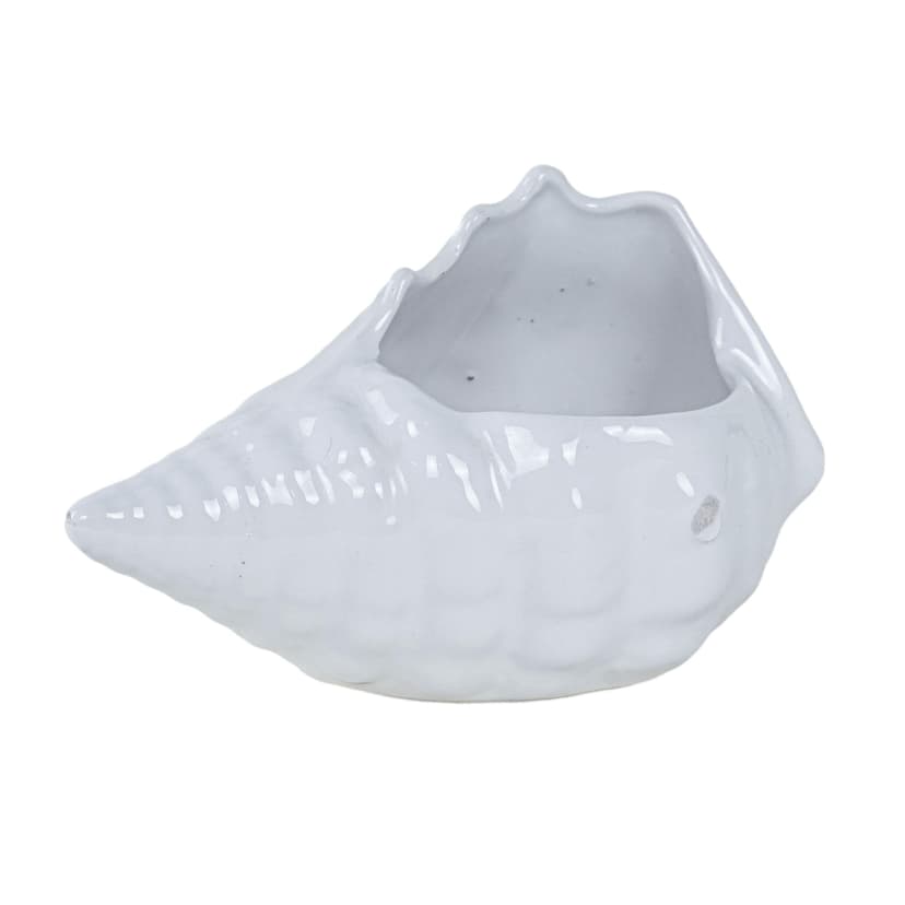 Vessel Shell, white ceramic, Italy, 1970s.