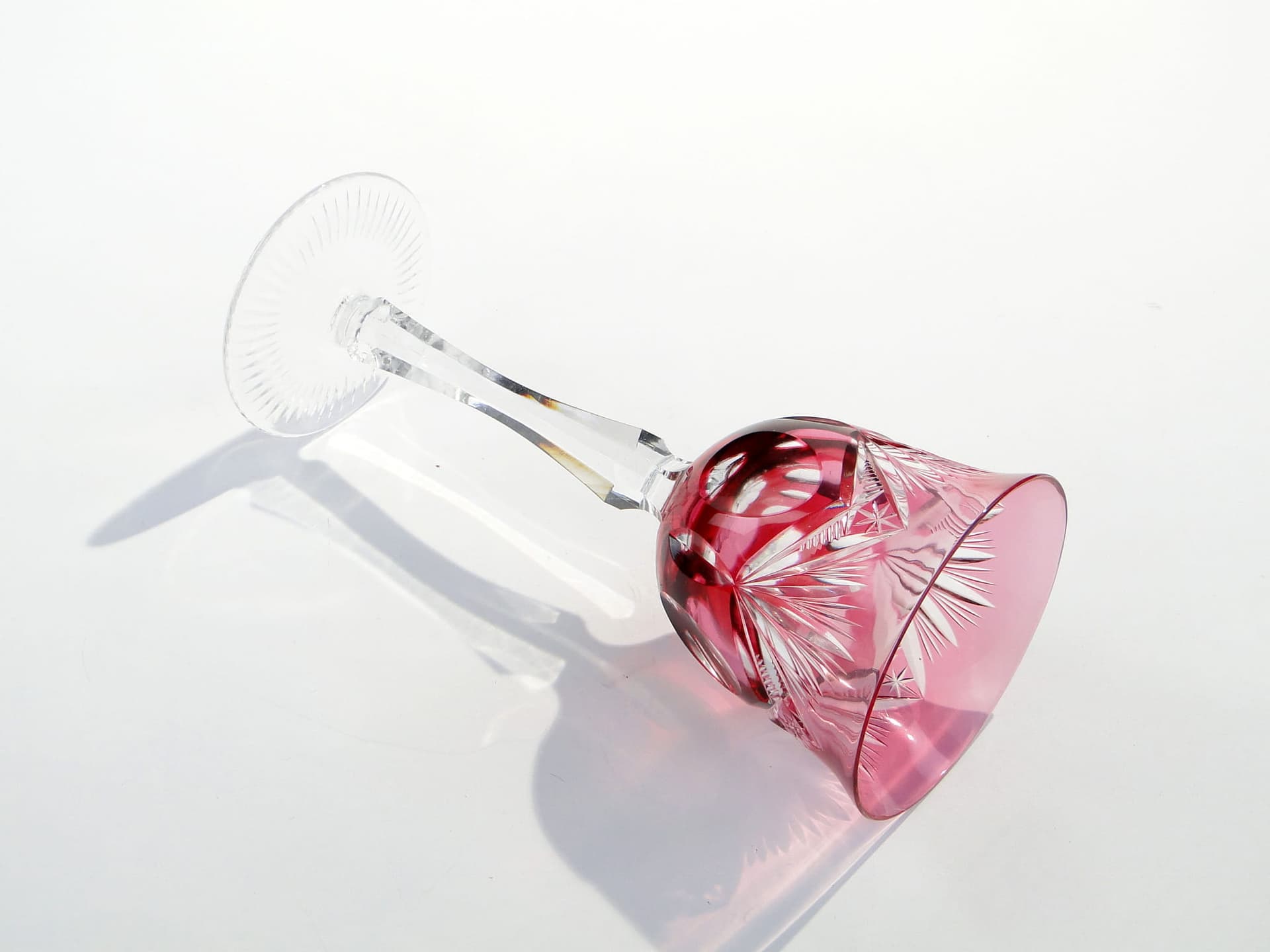 Kielich do czerwonego wina, kryształ czerwony, Nachtmann, Niemcy, lata 20. - 227474