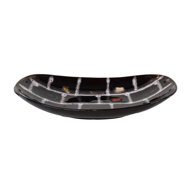 Platter, model 1031/30, black, ceramics, Germany, 1960s. - DIMENSION