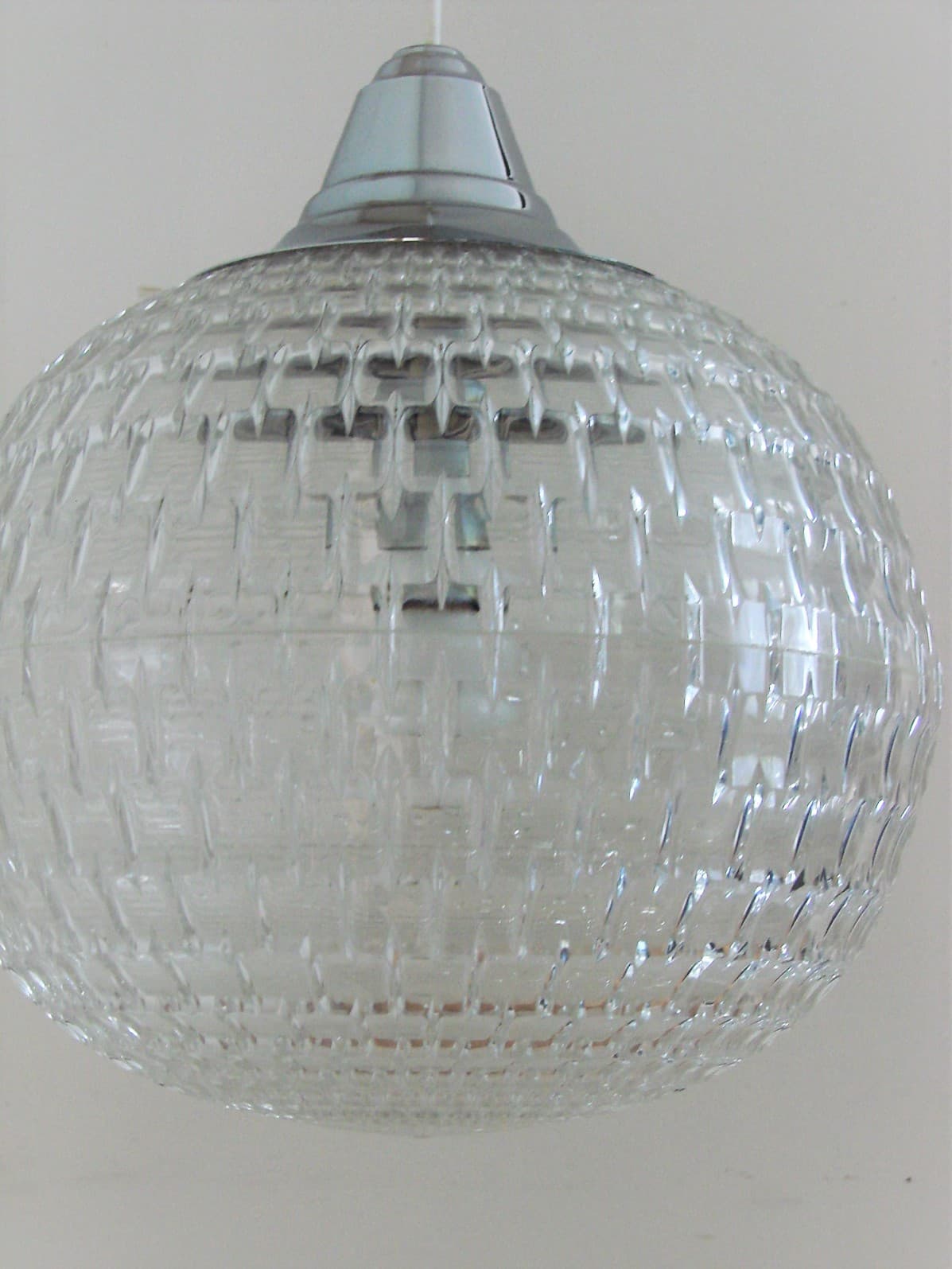 Lampa wisząca 2106, transparentny akryl, chrom, ERCO, Niemcy, lata 70. - 227564