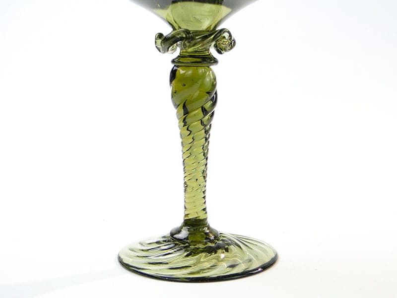 Kielich do wina Remer, szkło zielone, Theresienthal, Niemcy, XIX w. - 227582