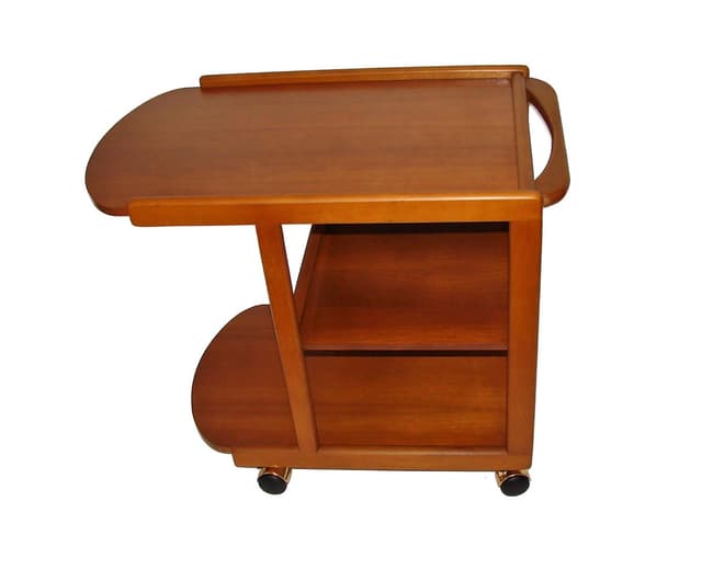 Bar cart, brown, beech teak, 1970s - DIMENSION