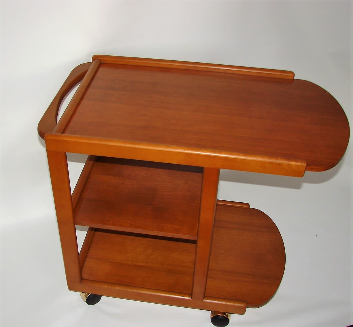 Bar cart, brown, beech teak, 1970s - 227590
