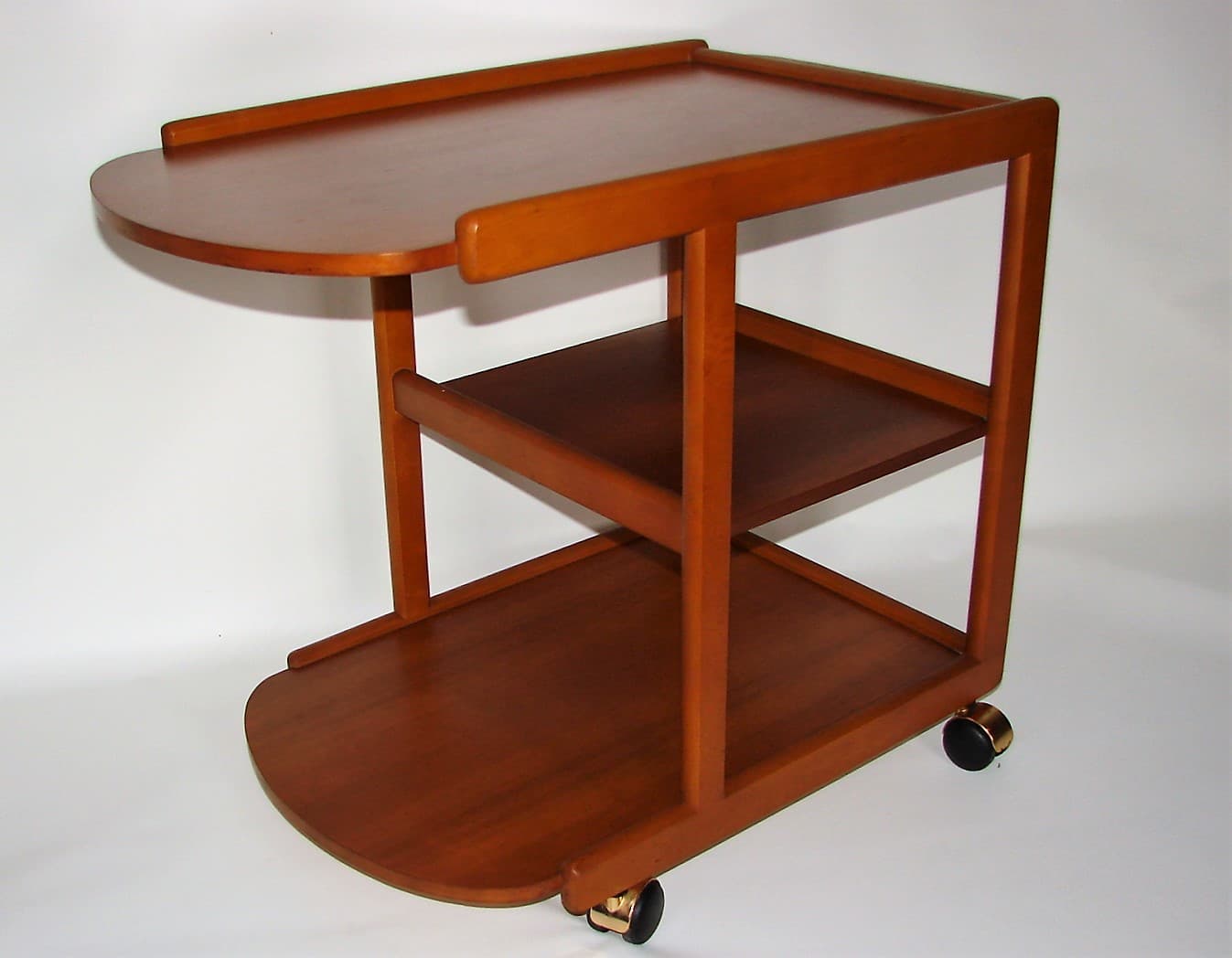 Bar cart, brown, beech teak, 1970s - 227589