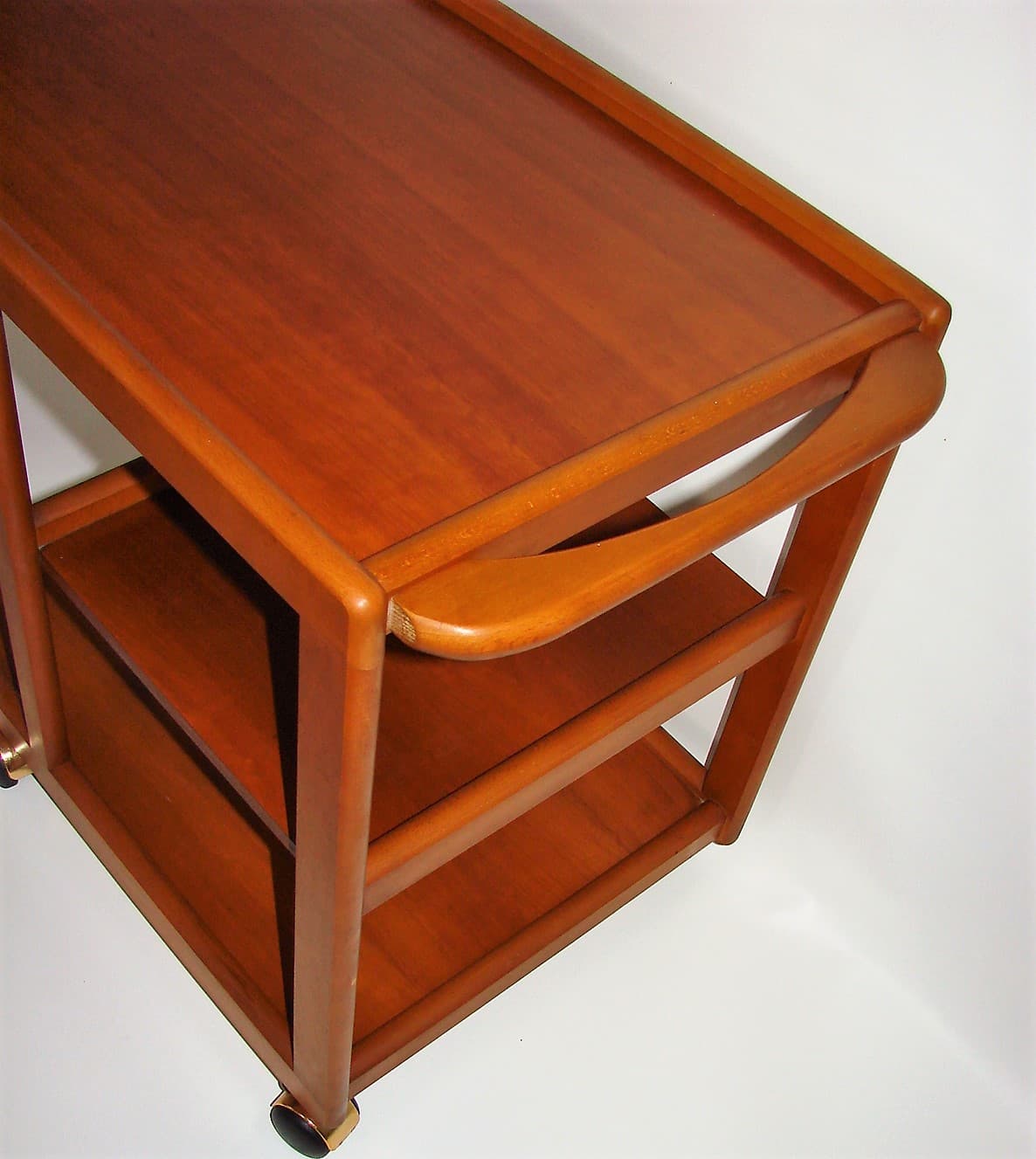 Bar cart, brown, beech teak, 1970s - 227587