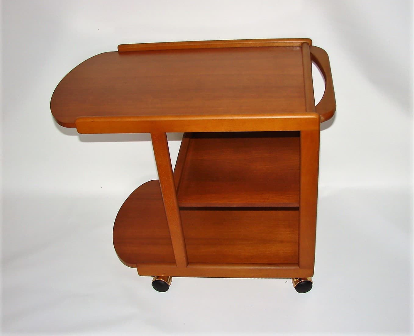 Bar cart, brown, beech teak, 1970s - 227585