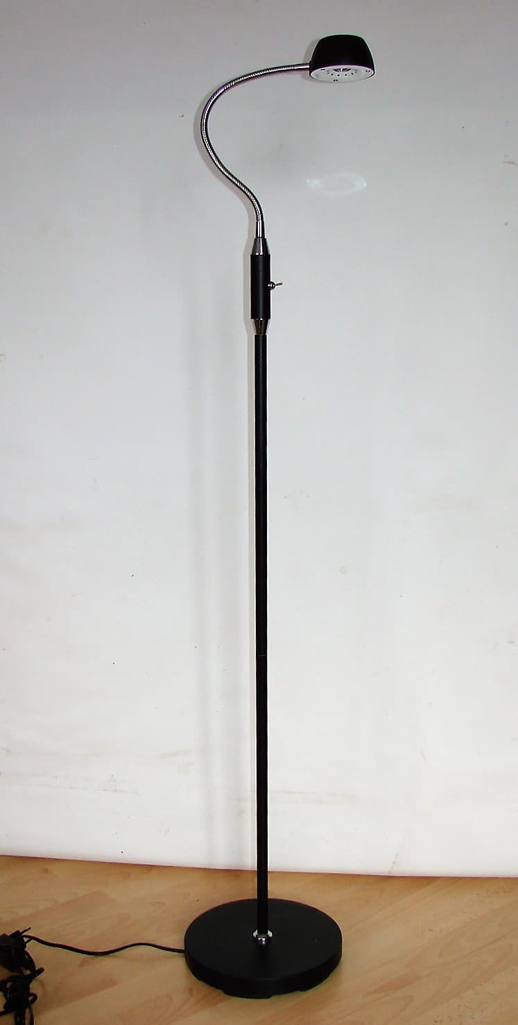 Lampa podłogowa, czarny, metal, Szwecja, lata 80. - 227604