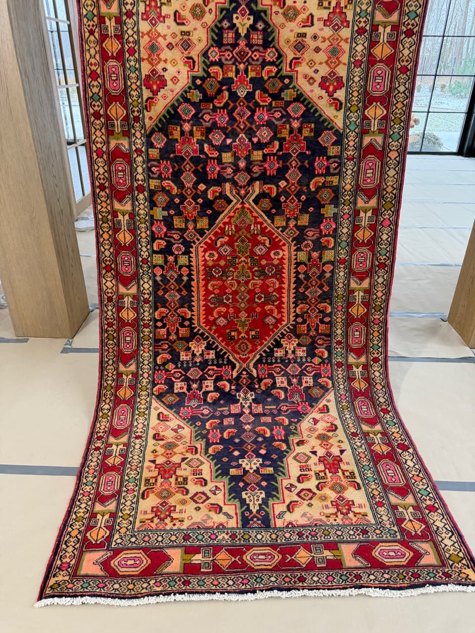 Rug Hamadan 300x145 cm, multicolor wool, Iran - 227616