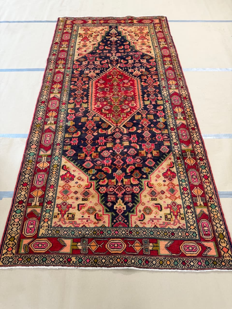Rug Hamadan 300x145 cm, multicolor wool, Iran - 227627